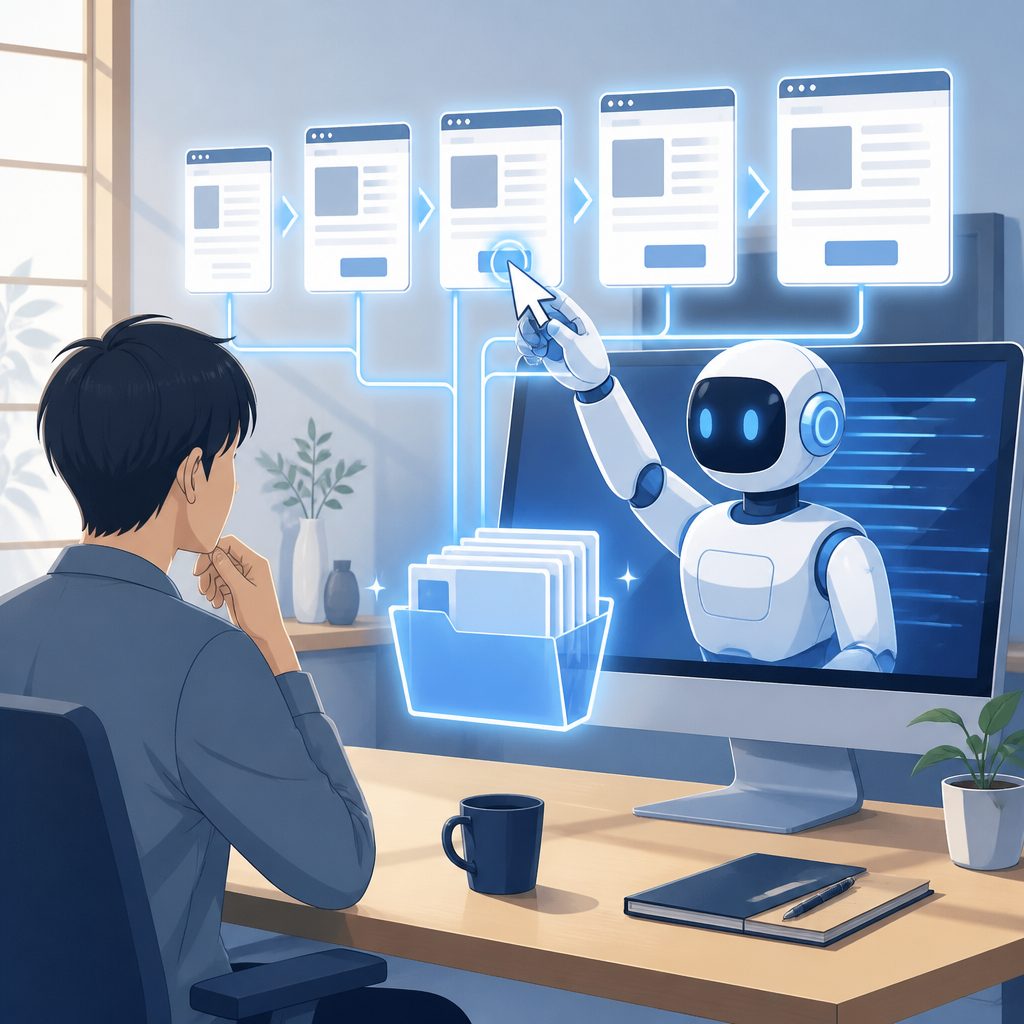 AIにブラウザ操作を任せた実録｜提携申請11件を代行のイメージイラスト