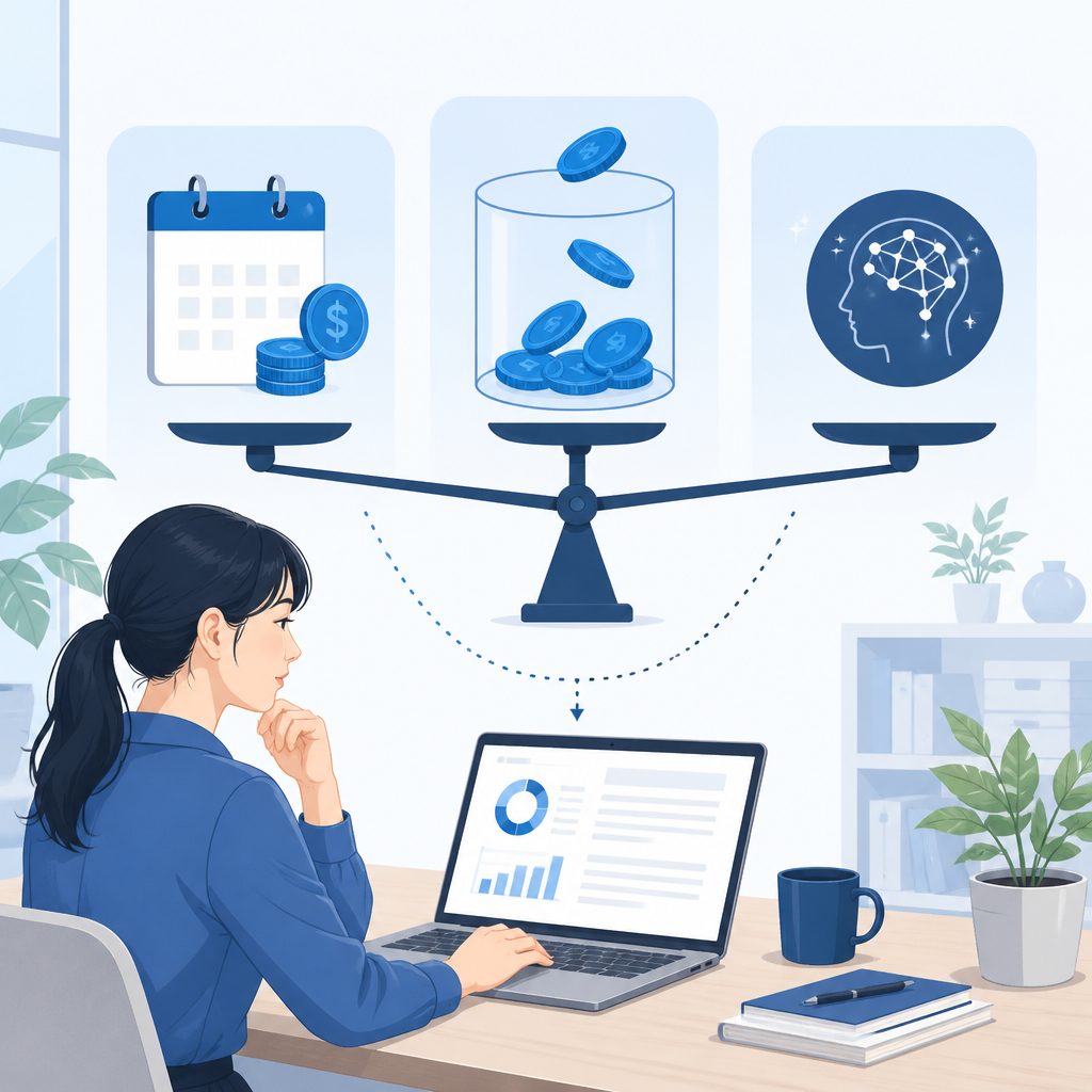 AIクレジット課金とは｜月額・従量との違いと選び方のイメージイラスト